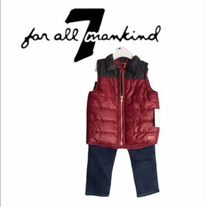 NWT  7 for All Mankind Vest & Pants Set Merlot